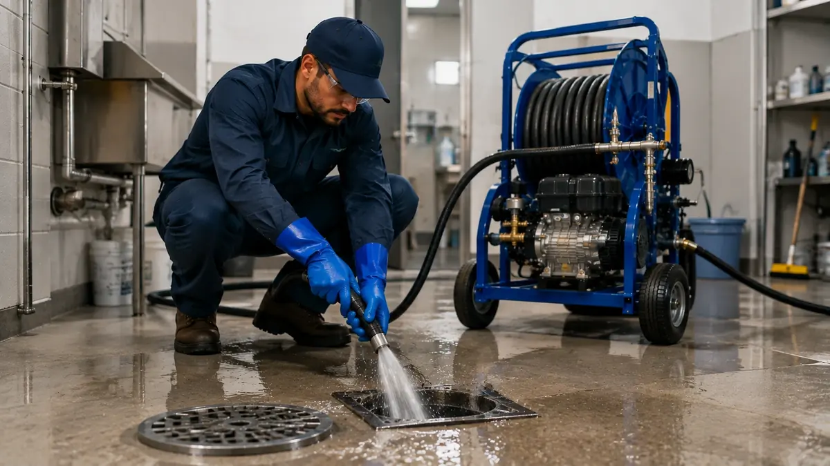 Floor Drain Hydro Jet Cleaning in Woodlake
