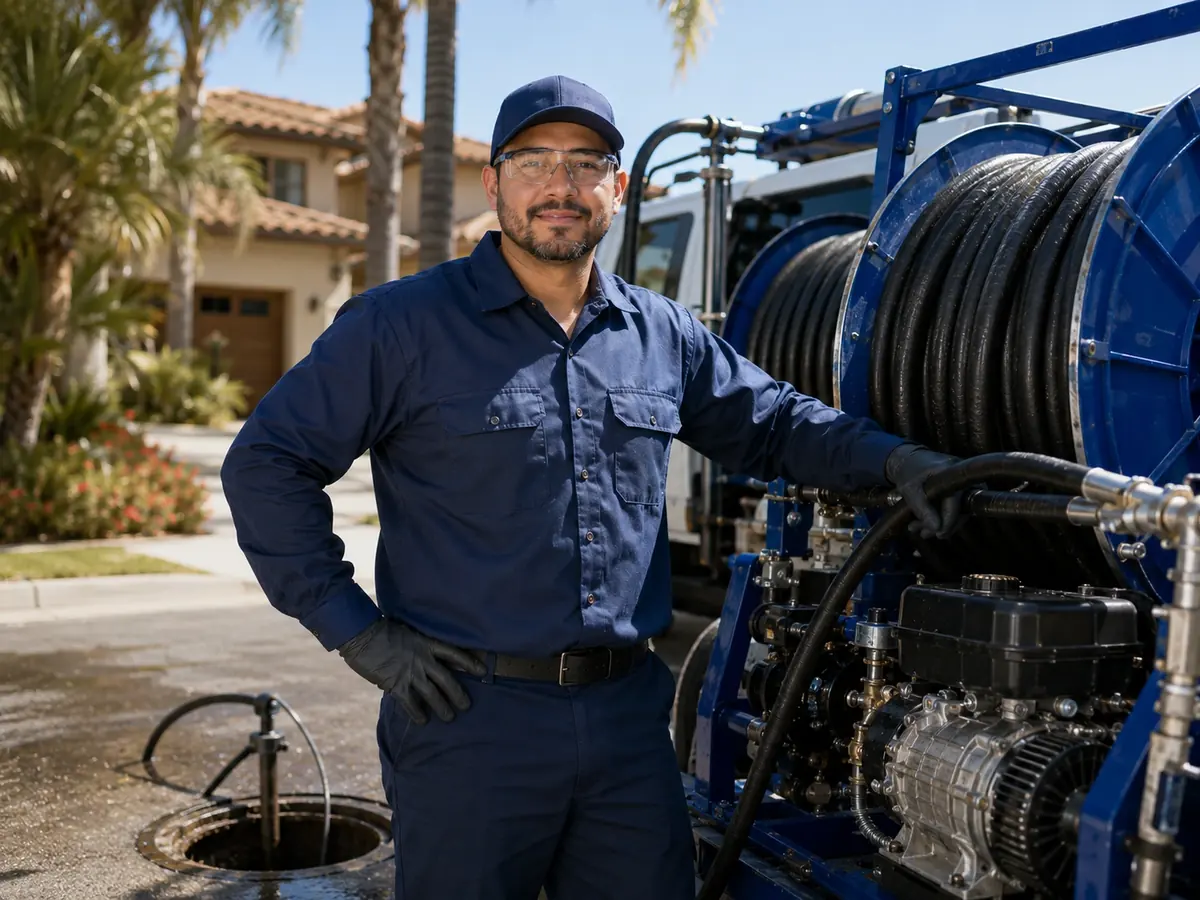 Hydro jet sewer cleaning in Woodlake