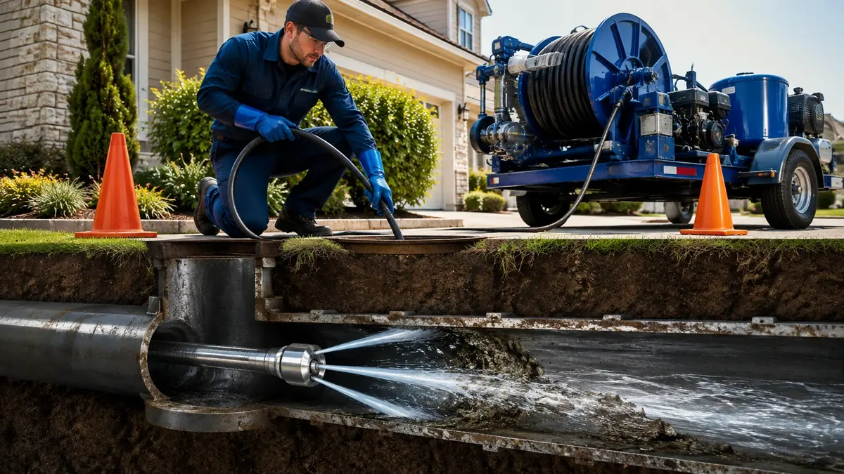 Main Sewer Line Hydro Jet Cleaning in Woodlake
