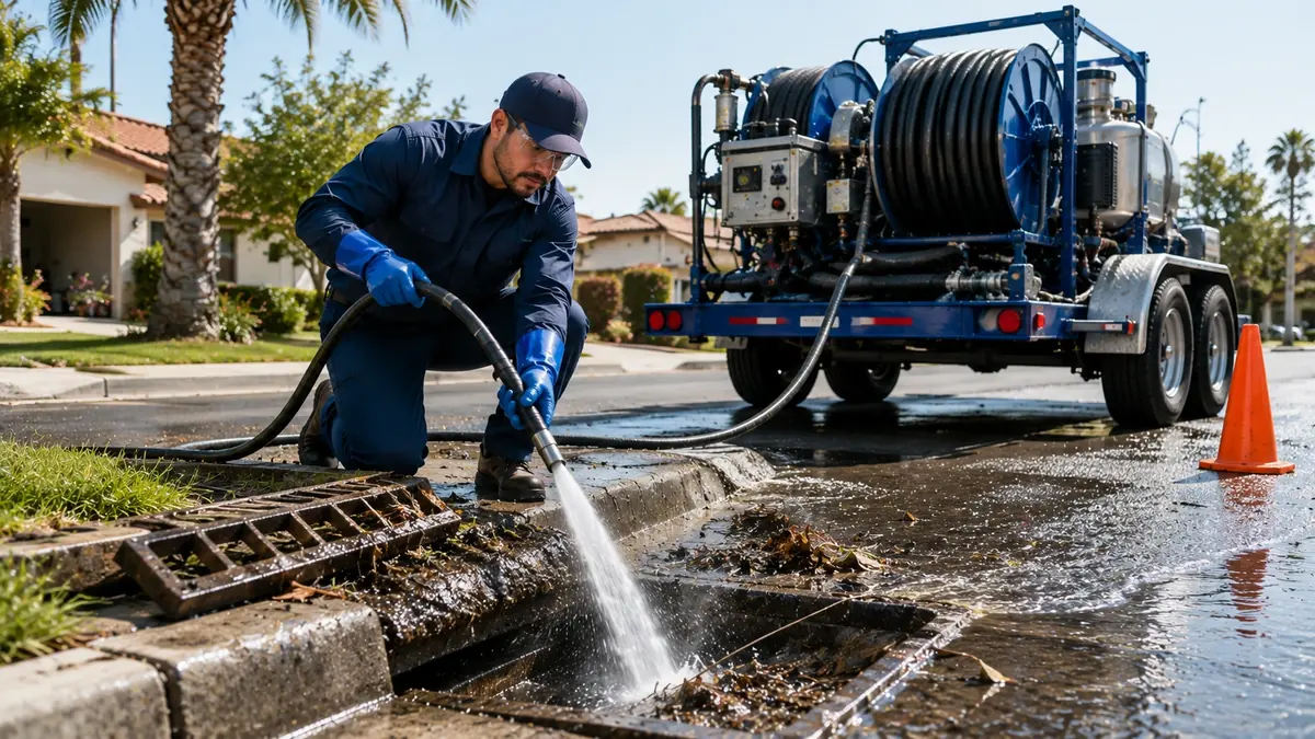 Storm Drain Hydro Jet Cleaning in Woodlake